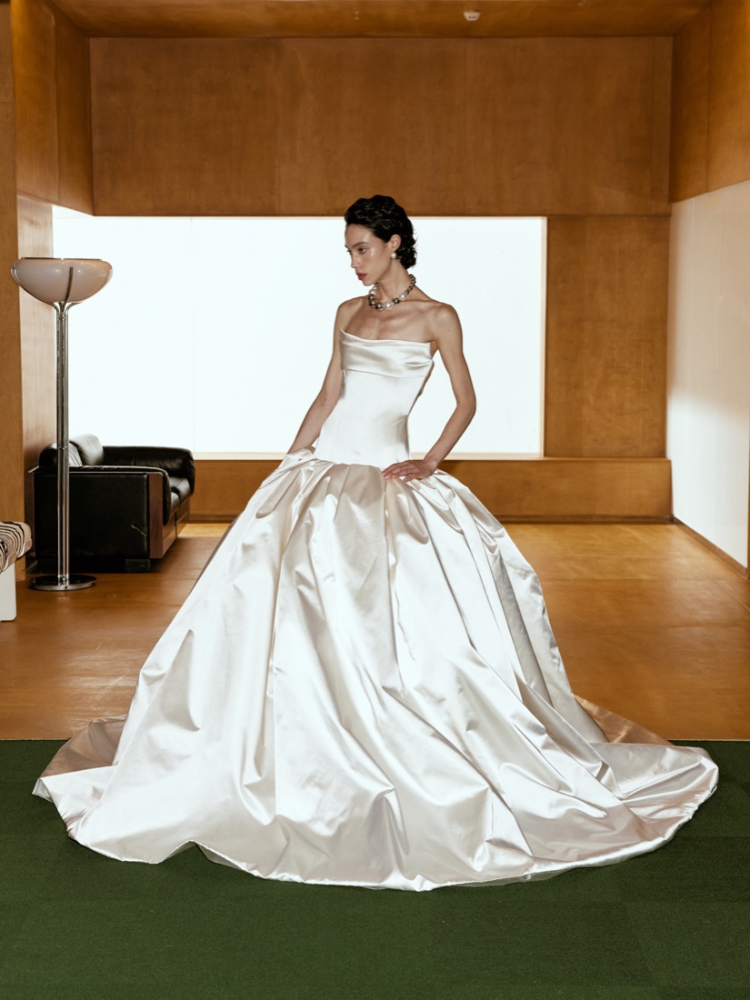 A designer wedding dress available to rent at Lichée Bridal, Bay Area